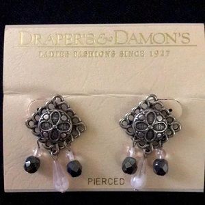Pair of Pewter Tone Pierced Earrings